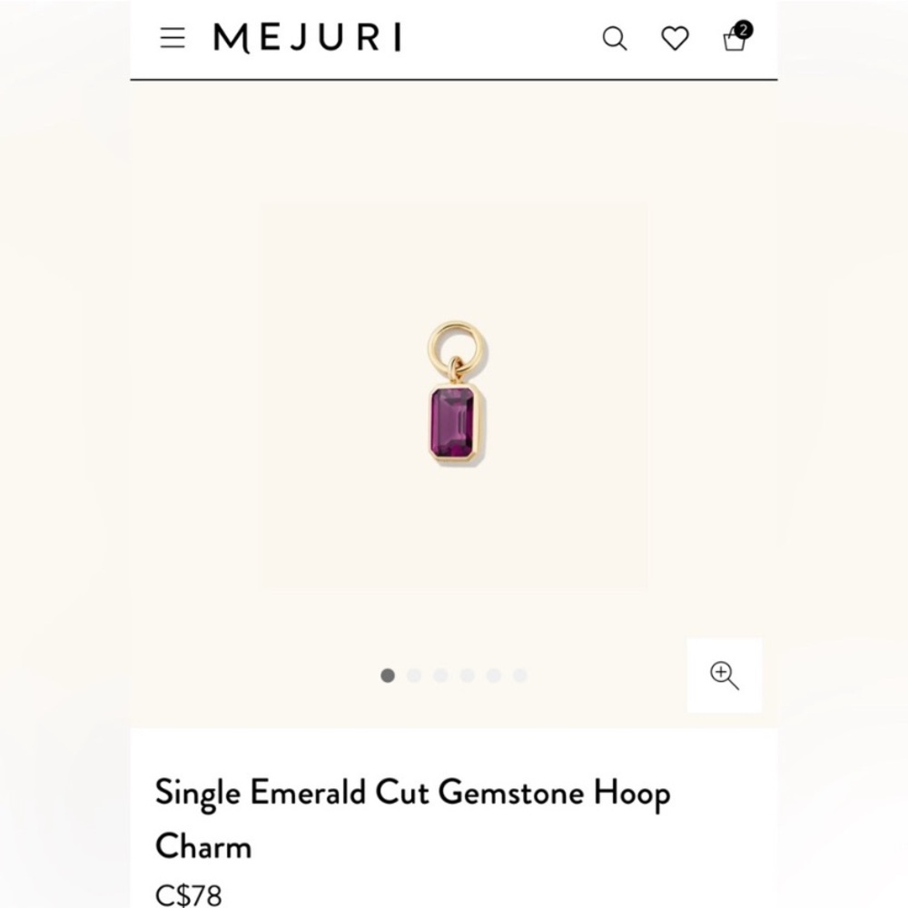 ISO Mejuri Rhodalite Garnet Hoop Charm